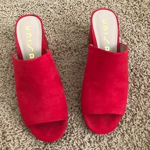 Red mules size 8 1/2